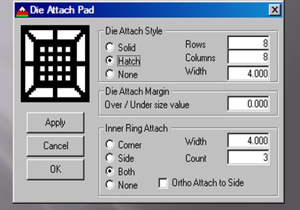 Die attach pad editor screen shot 1