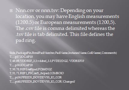 Input files continued